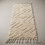 Palm Trail Moroccan Runner Rug - handwoven Berber wool detail