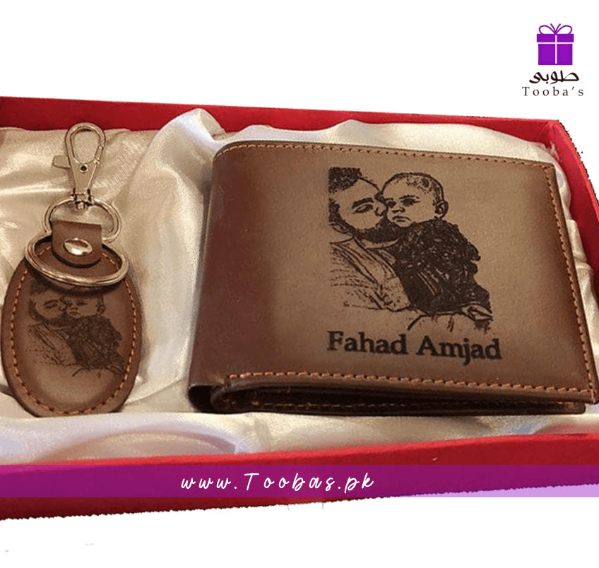 Customized Leather Wallet Keychain for Men