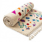 Playful Sprinkle Azilal rug — full rug on white studio background