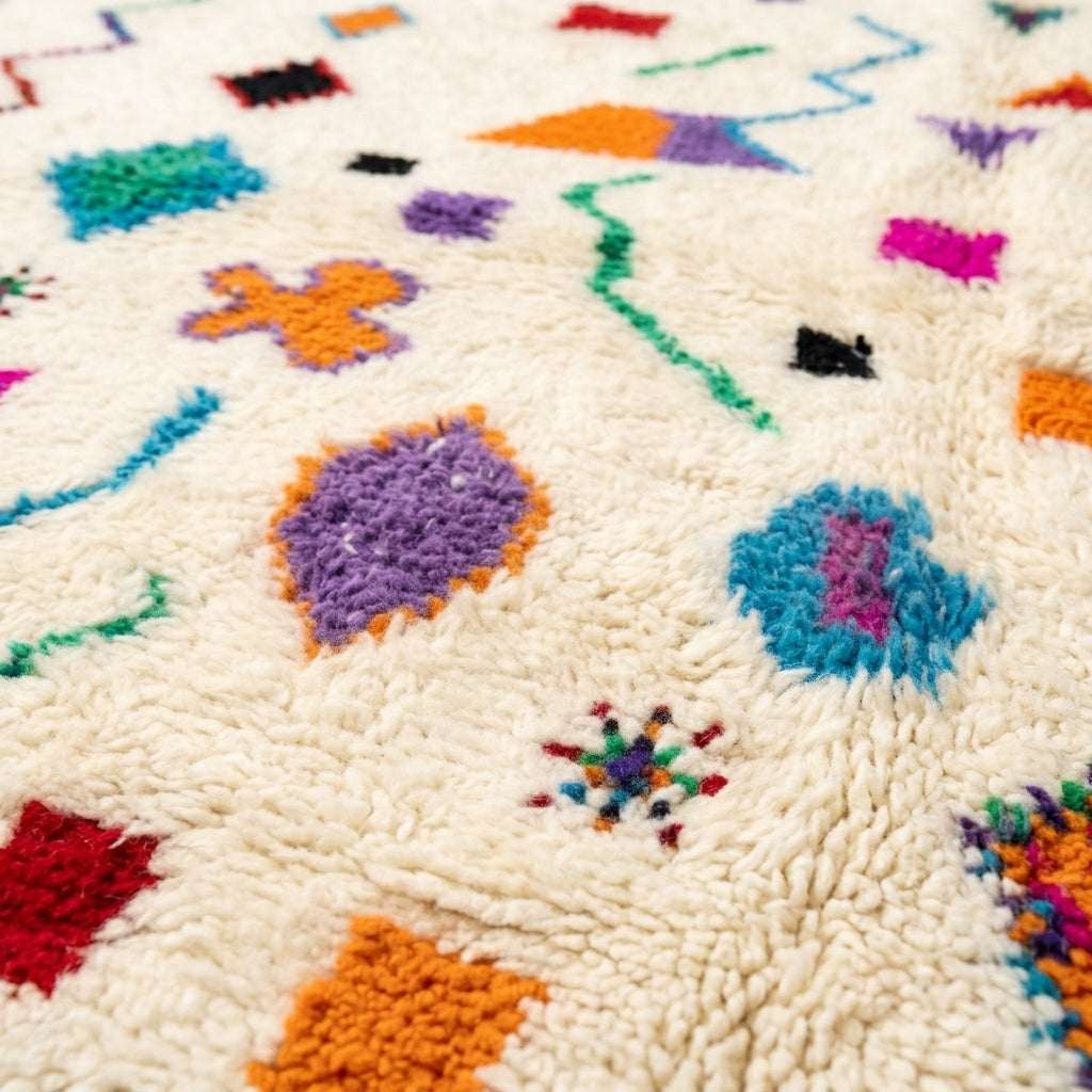 Playful Sprinkle Azilal rug — wool pile texture close-up