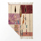 Plum Fields Boujaad rug — rug folded showing wool thickness