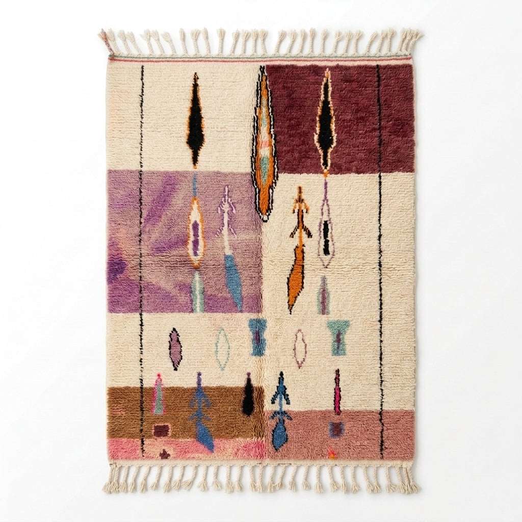 Plum Fields Boujaad rug — full rug on white studio background