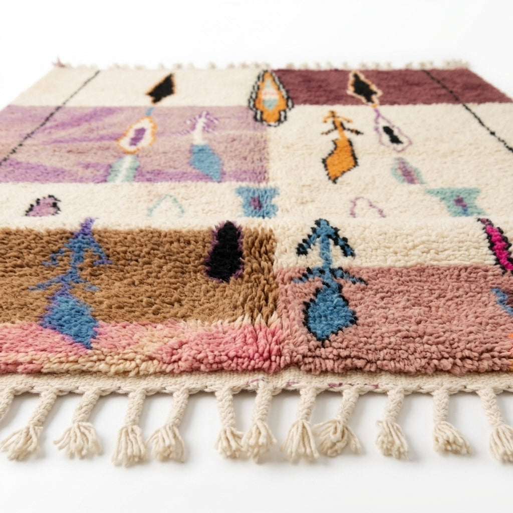 Plum Fields Boujaad rug — full rug on white studio background