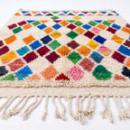 Prism Diamonds Azilal rug — angled studio view showing the full rug