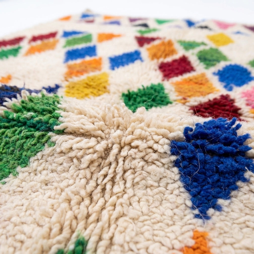 Prism Diamonds Azilal rug — wool pile texture close-up