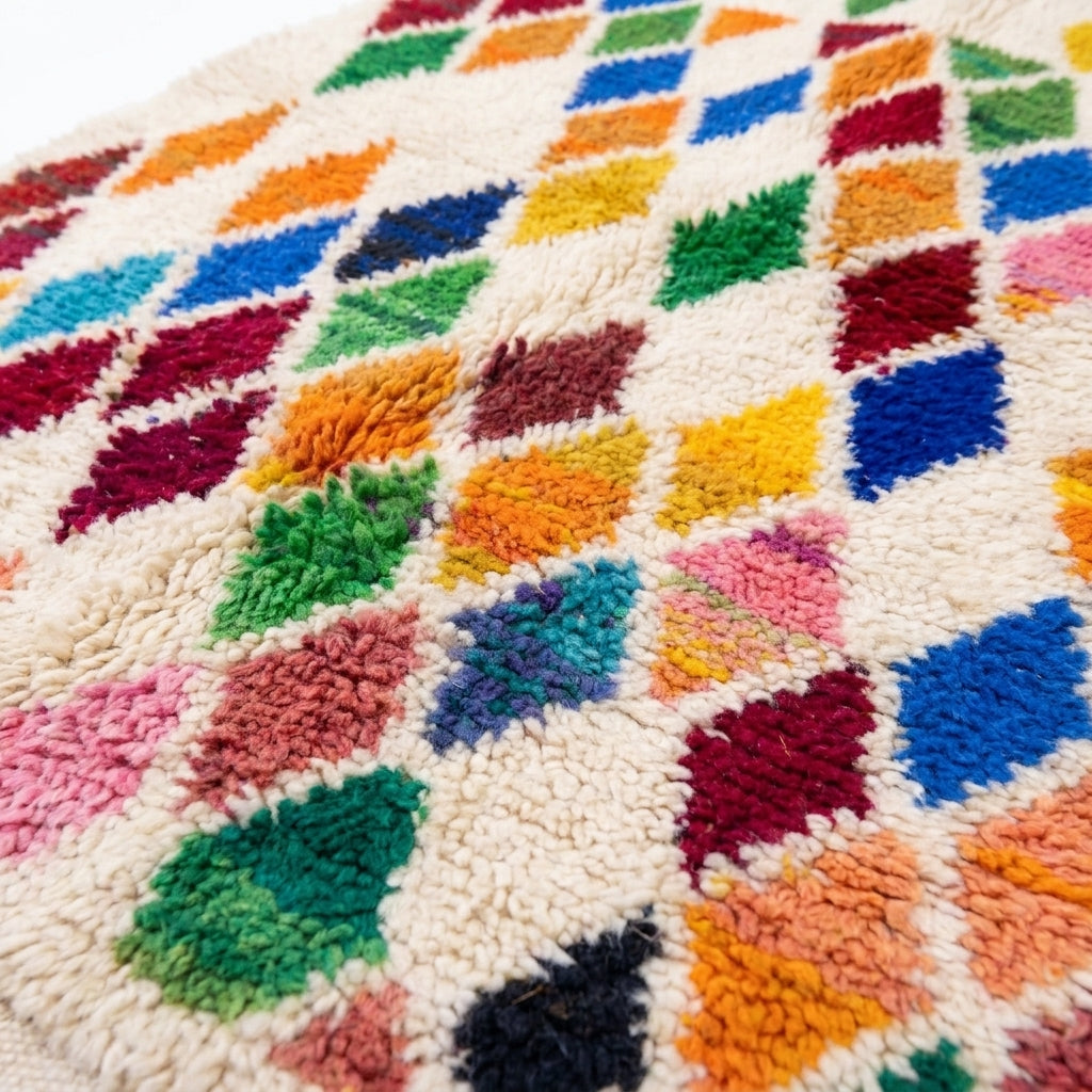 Prism Diamonds Azilal rug — wool pile texture close-up