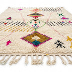 Rainbow Totem Azilal rug — full rug on white studio background
