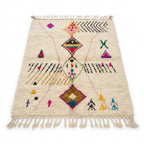 Rainbow Totem Azilal rug — full rug on white studio background