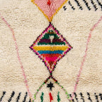 Rainbow Totem Azilal rug — wool pile texture close-up