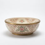Rose Garden Brass Moroccan ceramic sink - detail of engraved brass rim
