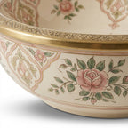 Rose Garden Brass Moroccan ceramic sink - decorative floral view