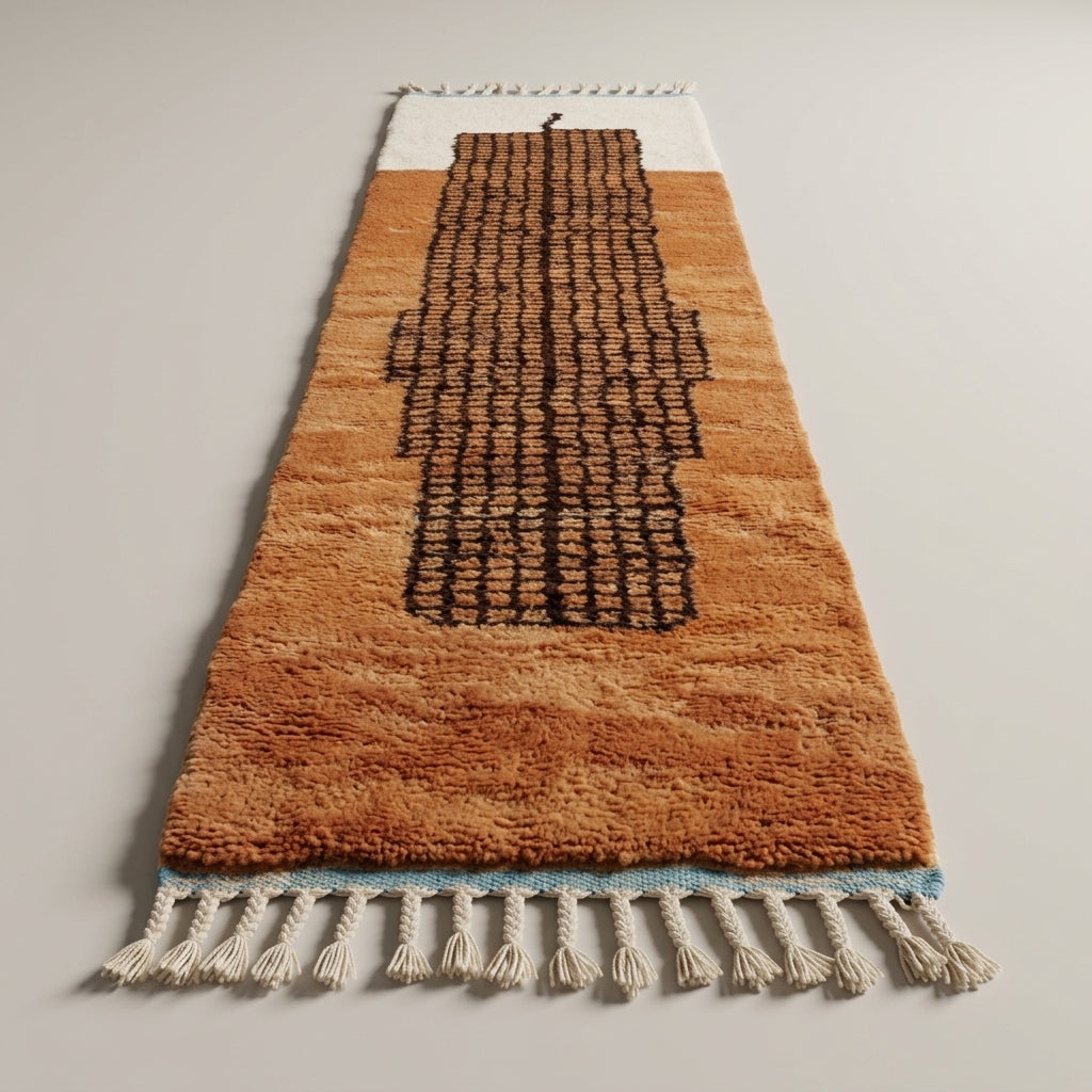 Rose Medina Moroccan Runner Rug - handwoven Berber wool