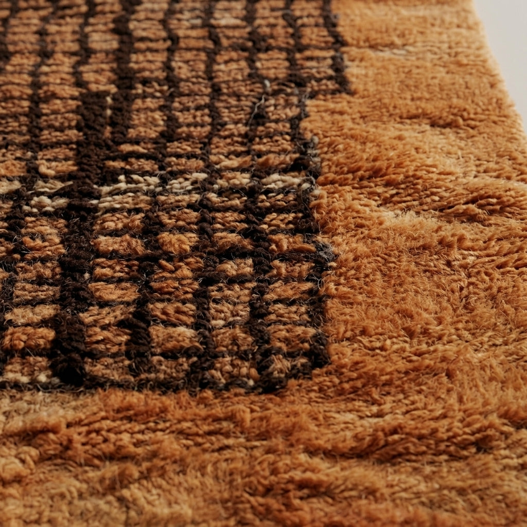 Rose Medina Moroccan Runner Rug - handwoven Berber wool detail
