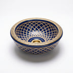Royal Shebka Gold Moroccan ceramic sink - profile view
