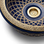 Royal Shebka Gold Moroccan ceramic sink - macro of gold shebka texture