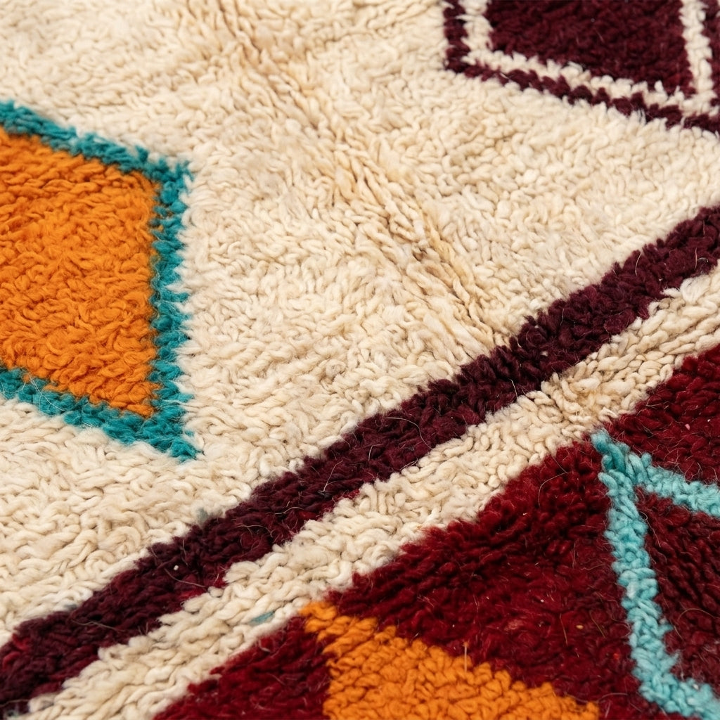 Ruby Horizon Azilal rug — wool pile texture close-up