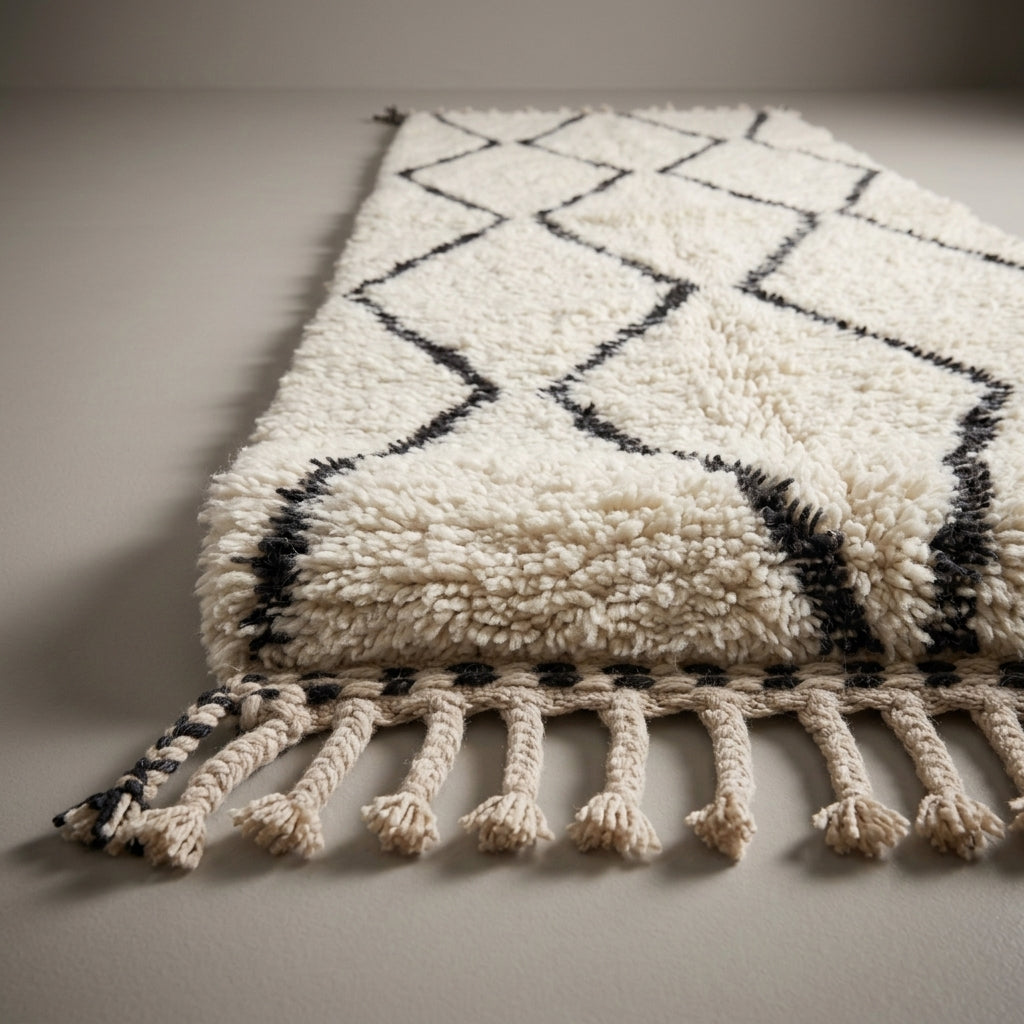 Ruby Passage Moroccan Runner Rug - handwoven Berber wool detail