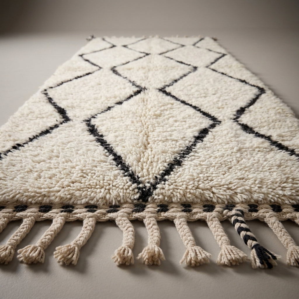 Ruby Passage Moroccan Runner Rug - handwoven Berber wool detail