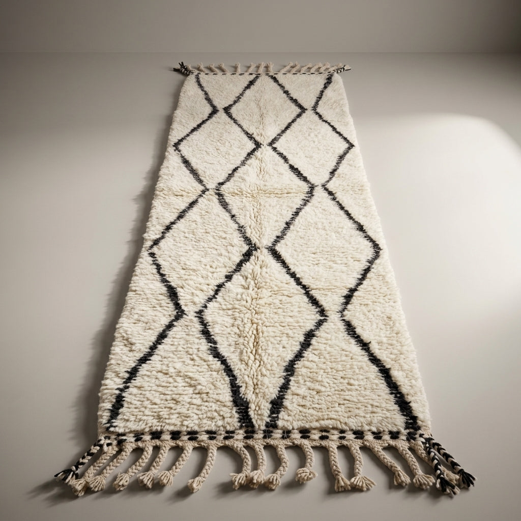 Ruby Passage Moroccan Runner Rug - handwoven Berber wool detail