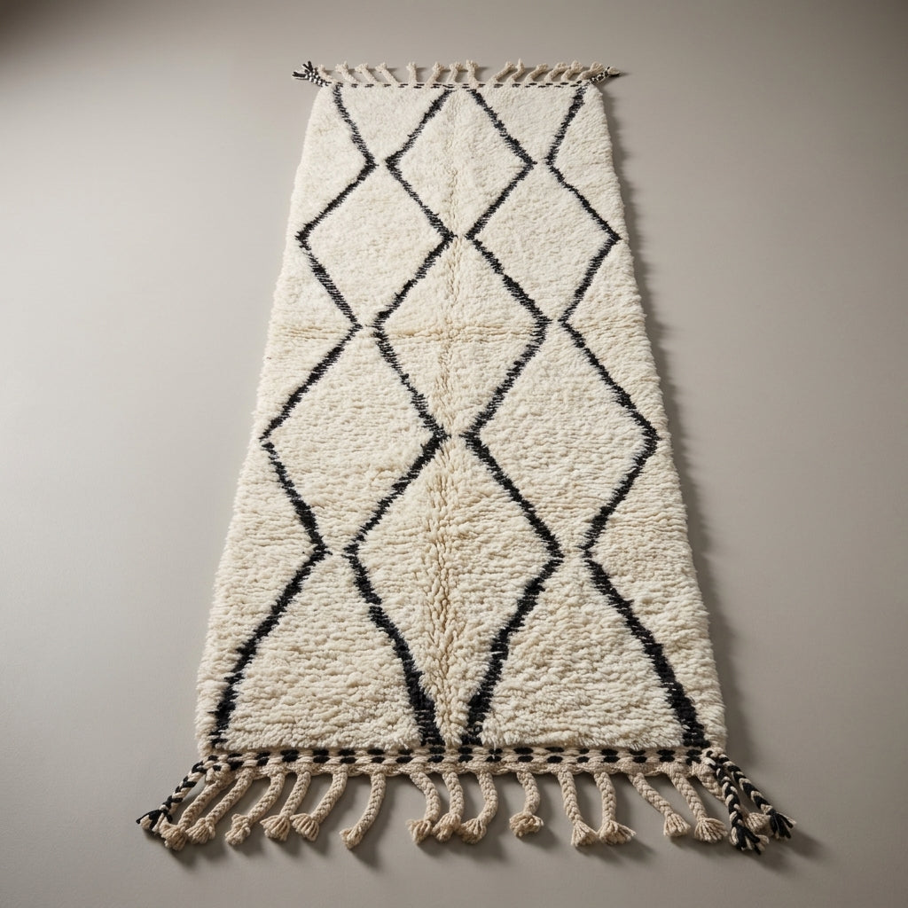Ruby Passage Moroccan Runner Rug - handwoven Berber wool detail