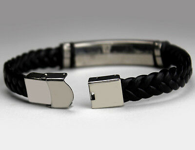 Name Engraved Leather Bracelet