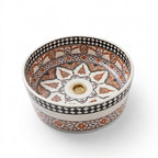 Saffron Arabesque Drum Moroccan ceramic sink - top view of arabesque star