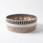 Saffron Arabesque Drum Moroccan ceramic sink - detail view