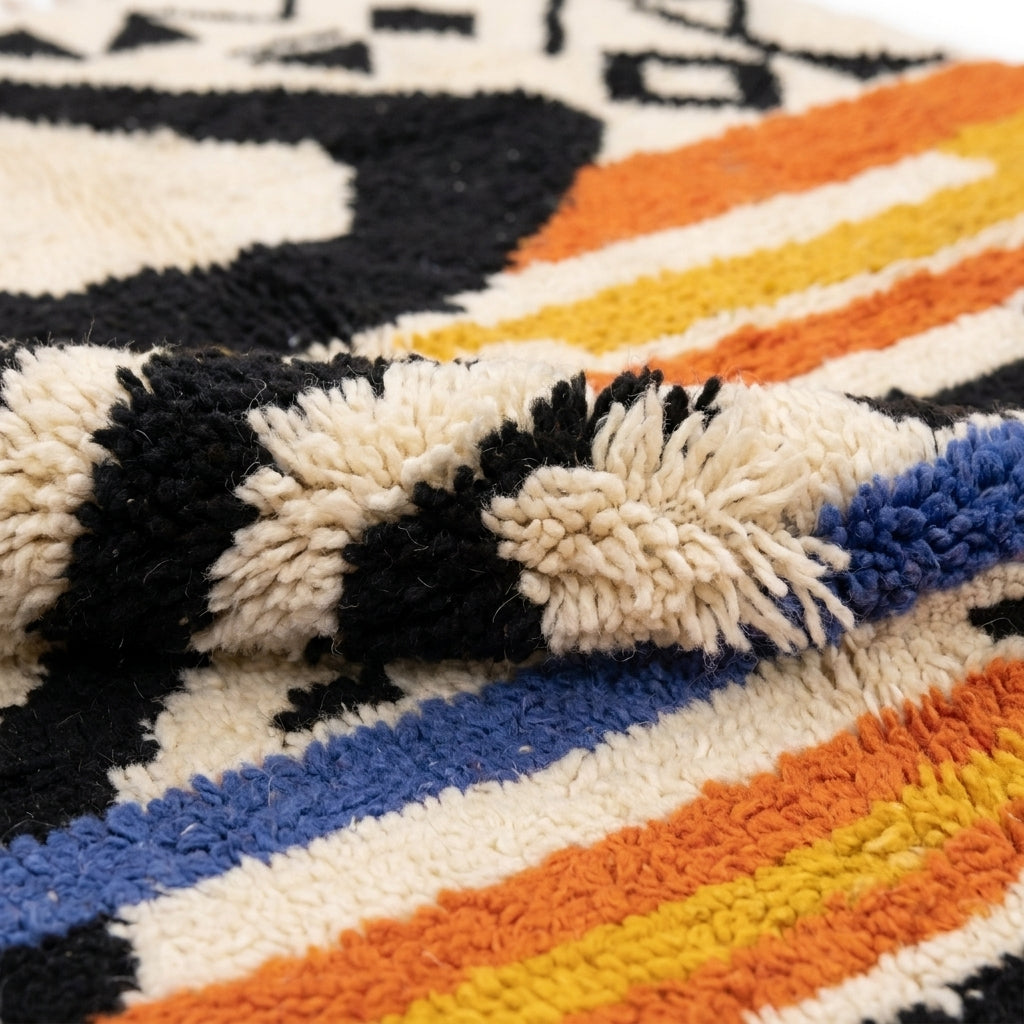 Saffron Jazz Azilal rug — wool pile texture close-up