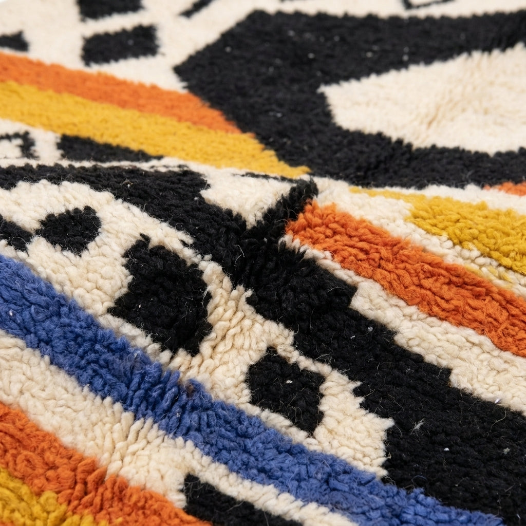 Saffron Jazz Azilal rug — wool pile texture close-up