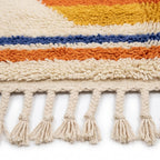 Saffron Jazz Azilal rug — hand-knotted fringe detail close-up