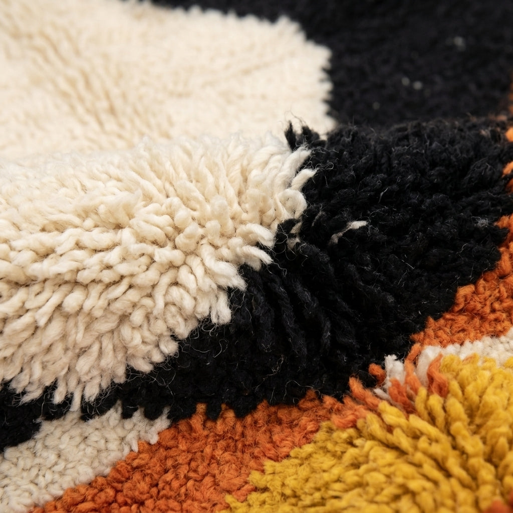 Saffron Jazz Azilal rug — wool pile texture close-up