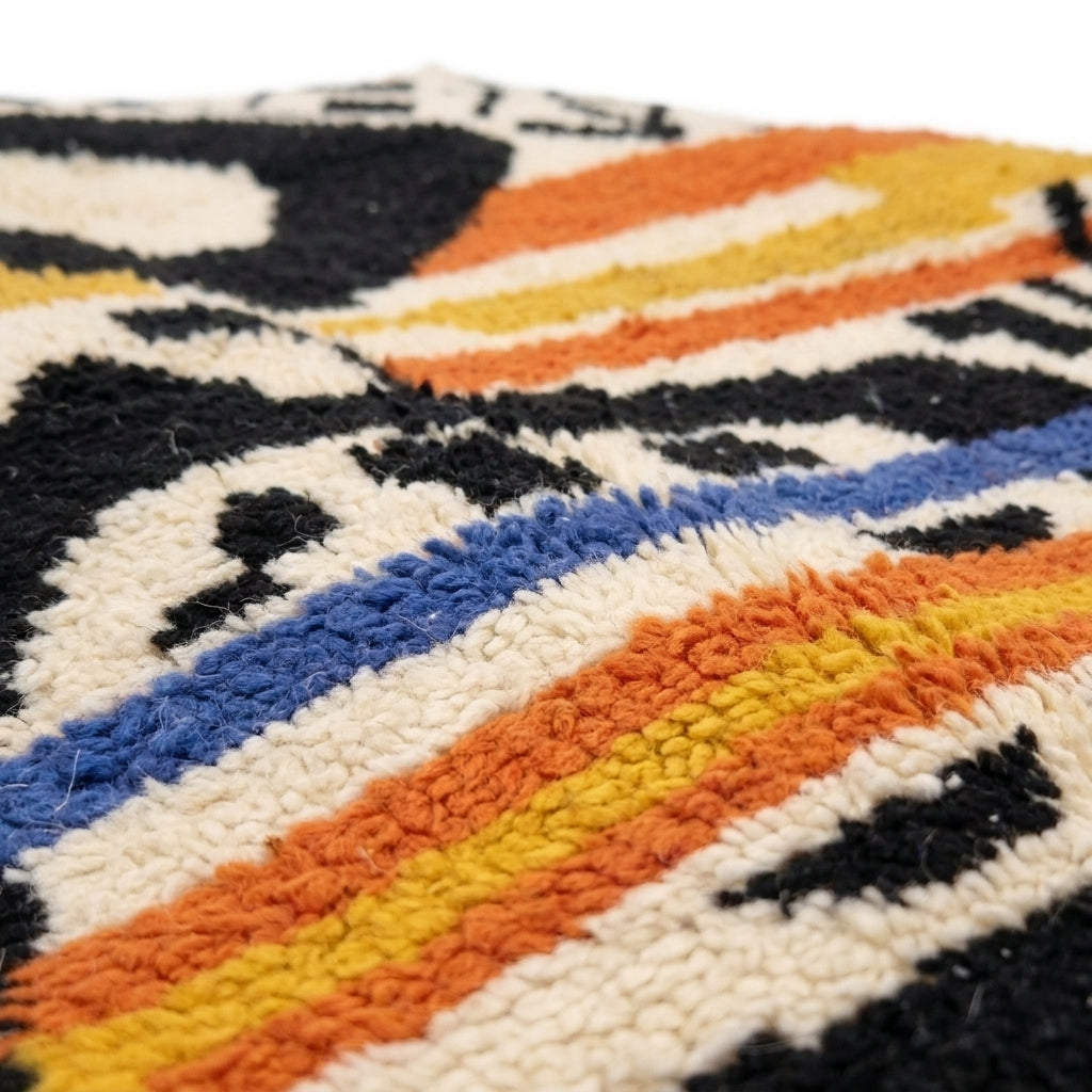 Saffron Jazz Azilal rug — wool pile texture close-up