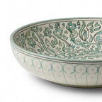 Sage Star Garden Moroccan ceramic sink - close-up of green floral hand-painting