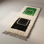 Sahara Stripe Moroccan Runner Rug - handwoven Berber wool detail