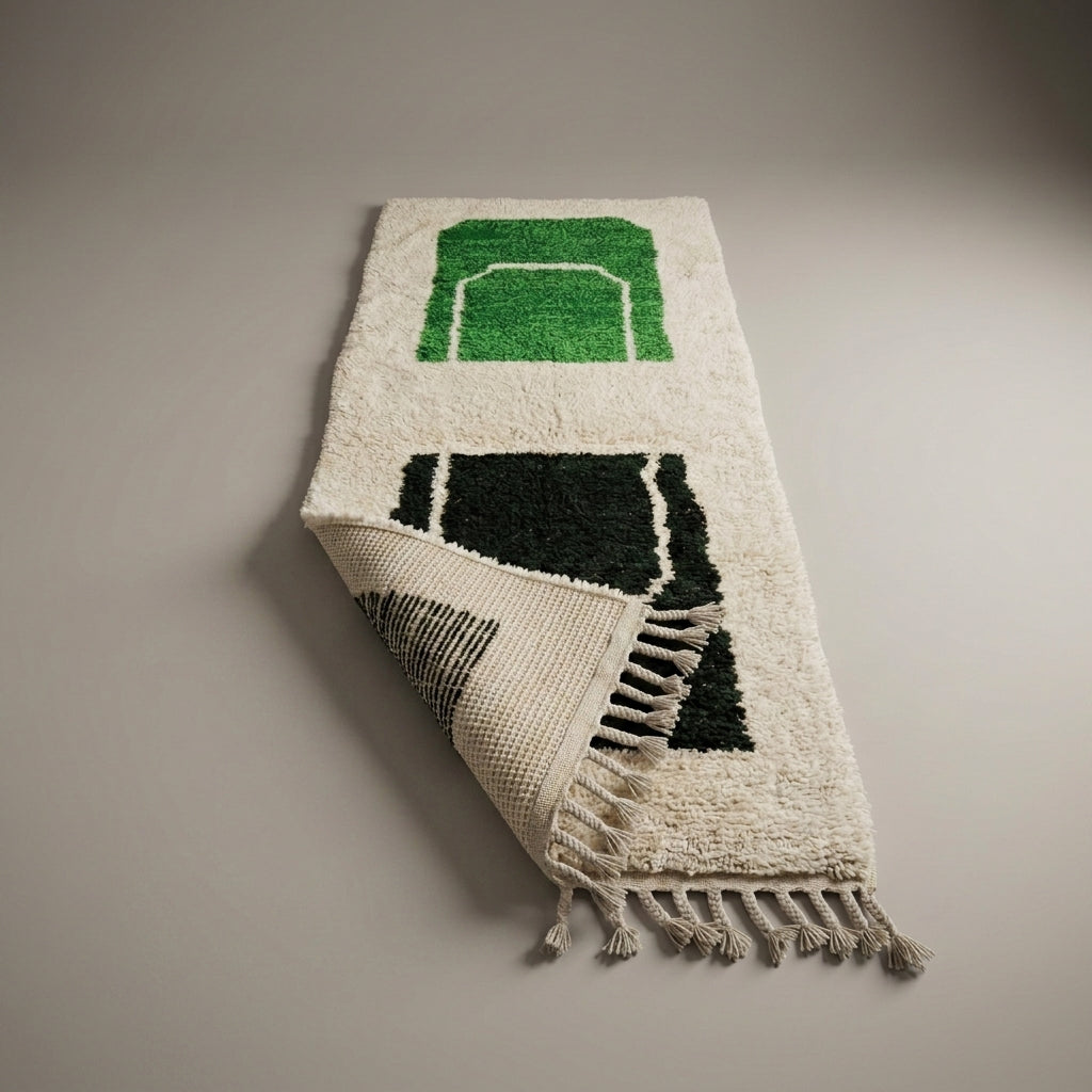 Sahara Stripe Moroccan Runner Rug - handwoven Berber wool detail