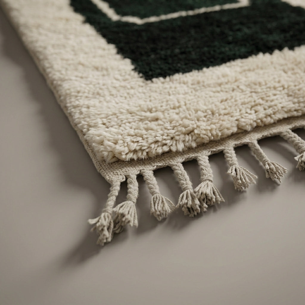 Sahara Stripe Moroccan Runner Rug - handwoven Berber wool detail