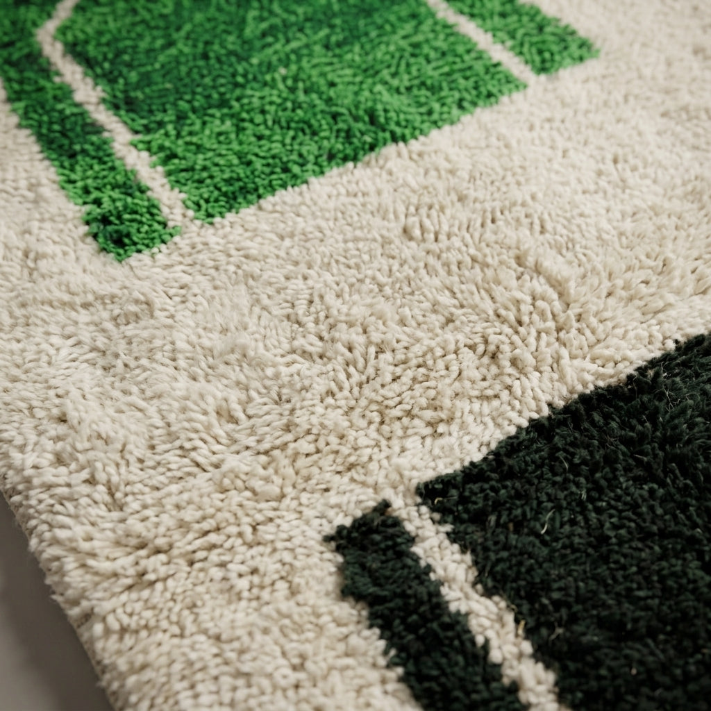 Sahara Stripe Moroccan Runner Rug - handwoven Berber wool detail