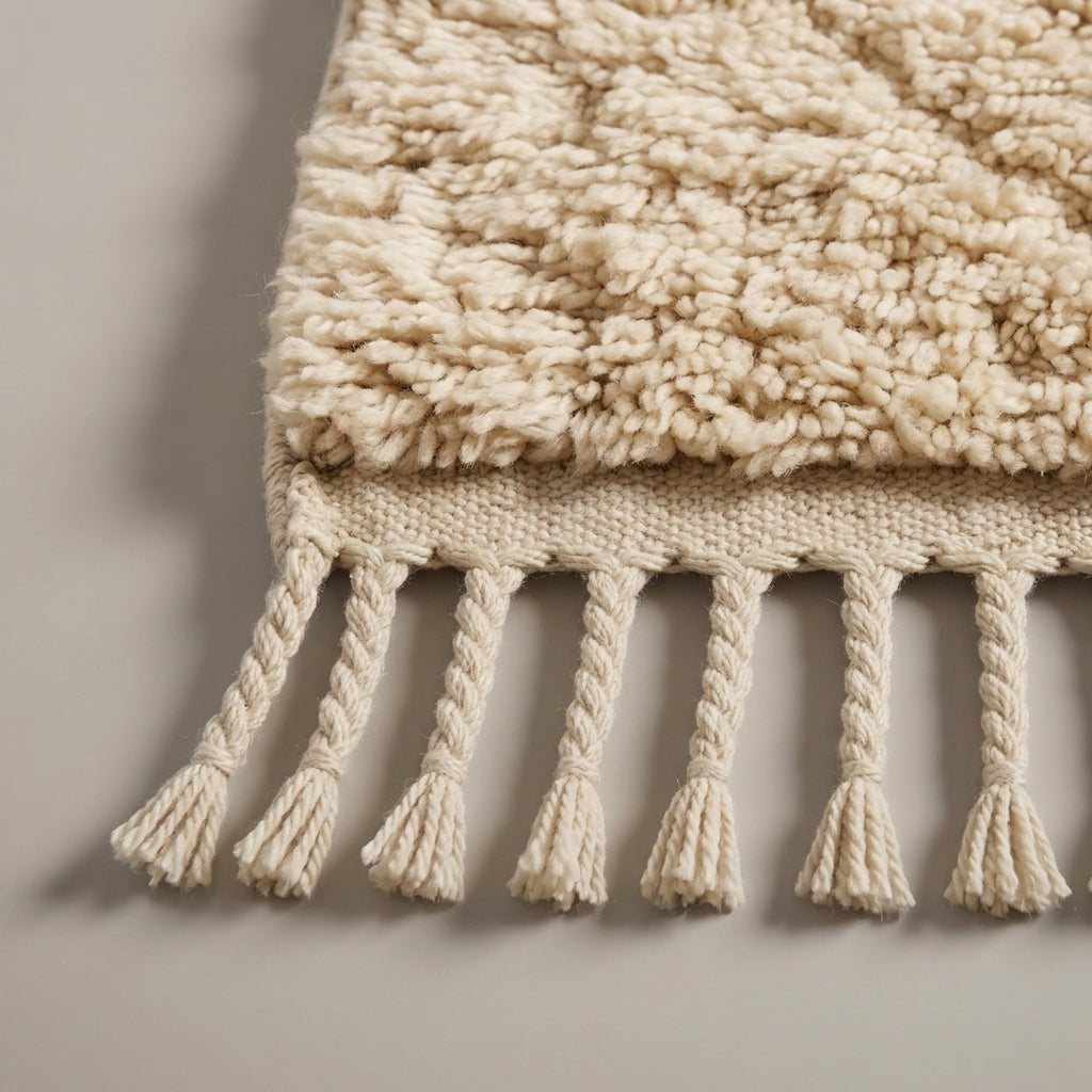 Sand Corridor Moroccan Runner Rug - handwoven Berber wool detail