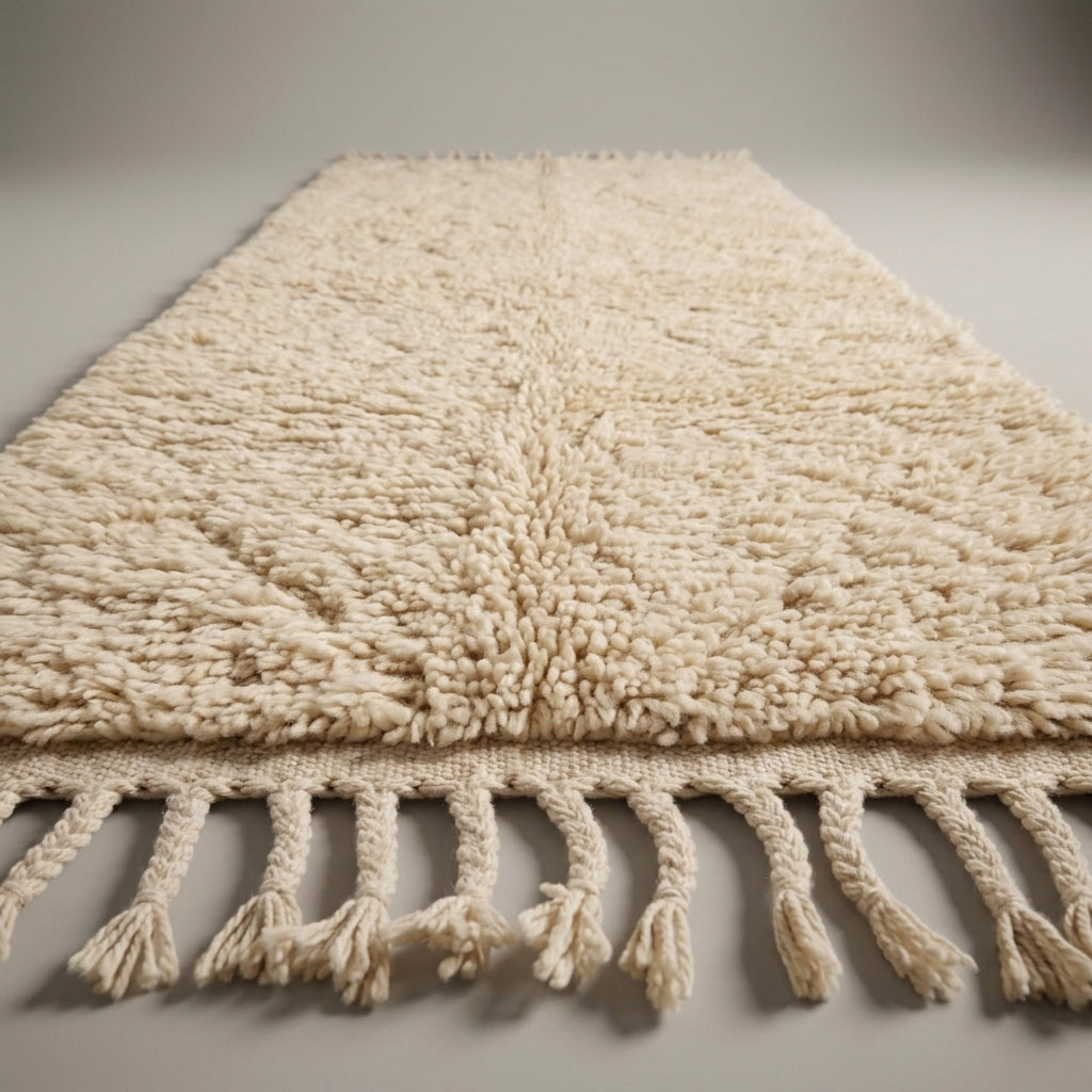Sand Corridor Moroccan Runner Rug - handwoven Berber wool detail