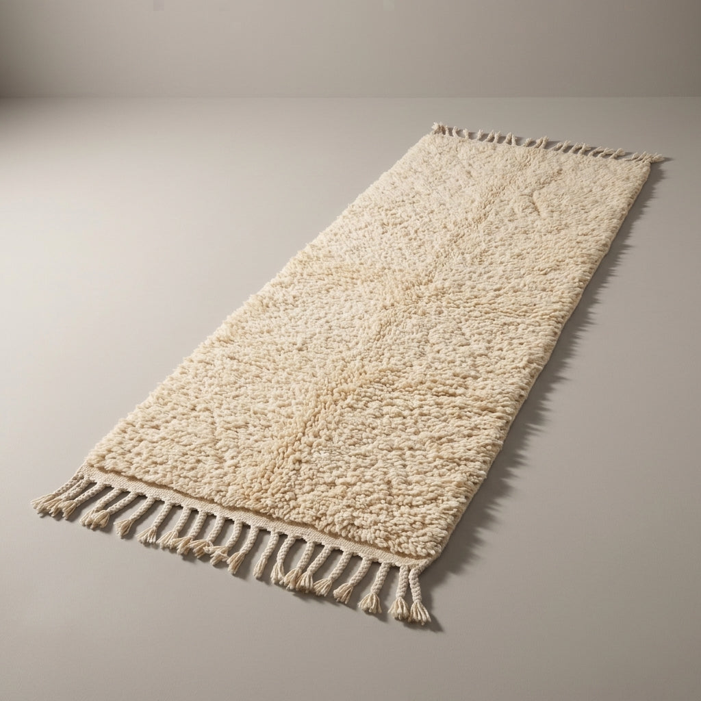 Sand Corridor Moroccan Runner Rug - handwoven Berber wool detail