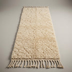 Sand Corridor Moroccan Runner Rug - handwoven Berber wool detail
