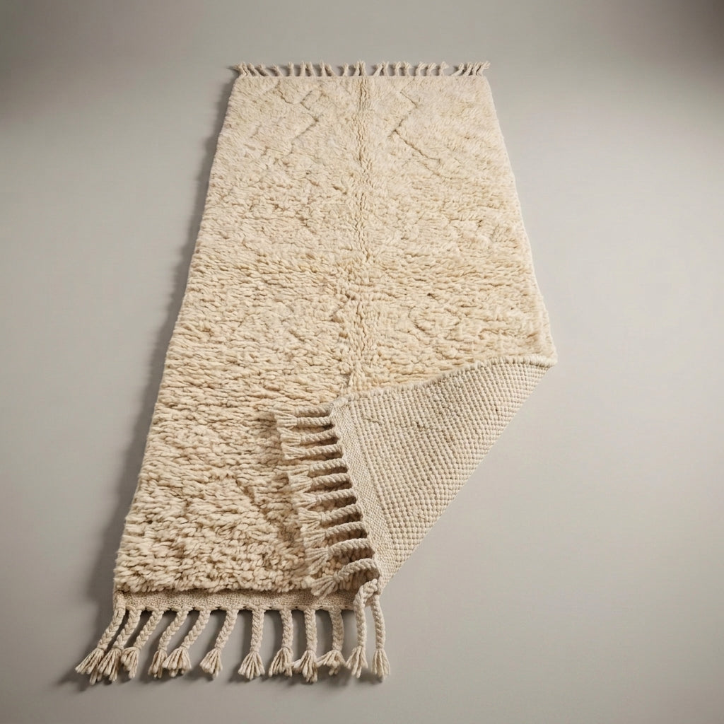 Sand Corridor Moroccan Runner Rug - handwoven Berber wool detail