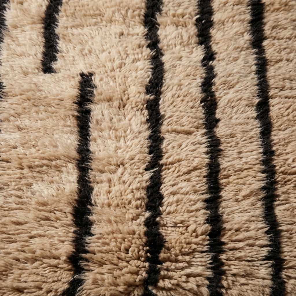 Slate Passage Moroccan Runner Rug - handwoven Berber wool detail