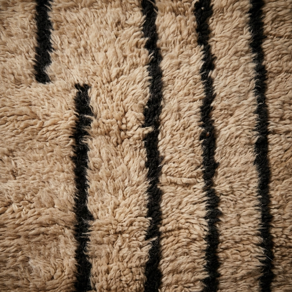 Slate Passage Moroccan Runner Rug - handwoven Berber wool detail