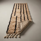 Slate Passage Moroccan Runner Rug - handwoven Berber wool detail