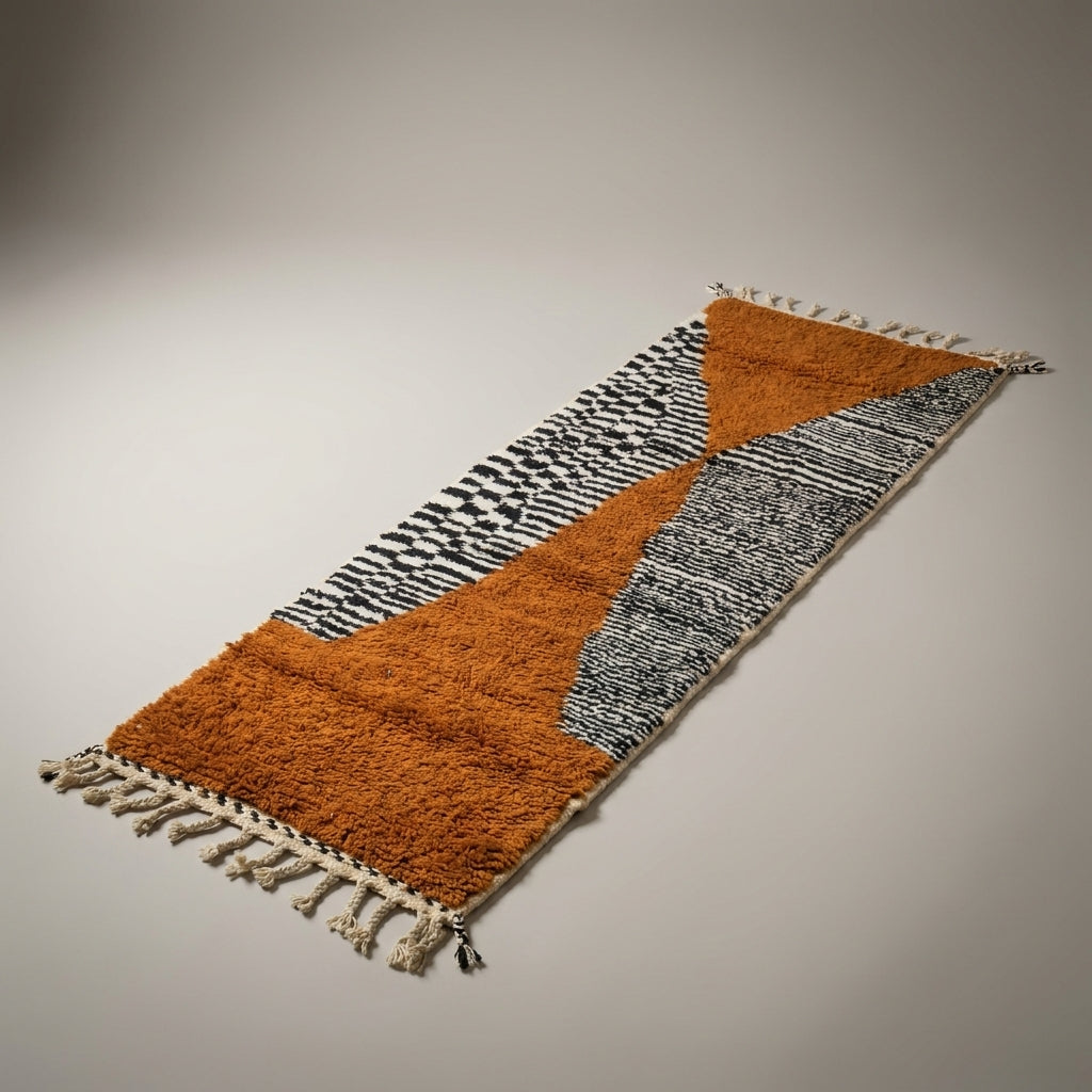 Souk Stripe Moroccan Runner Rug - handwoven Berber wool