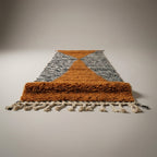 Souk Stripe Moroccan Runner Rug - handwoven Berber wool detail