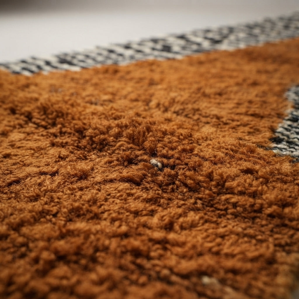 Souk Stripe Moroccan Runner Rug - handwoven Berber wool detail