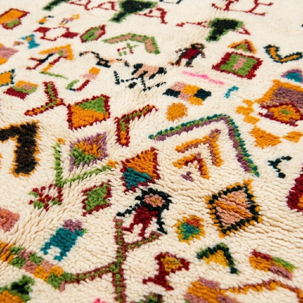 Spice Market Azilal rug — wool pile texture close-up