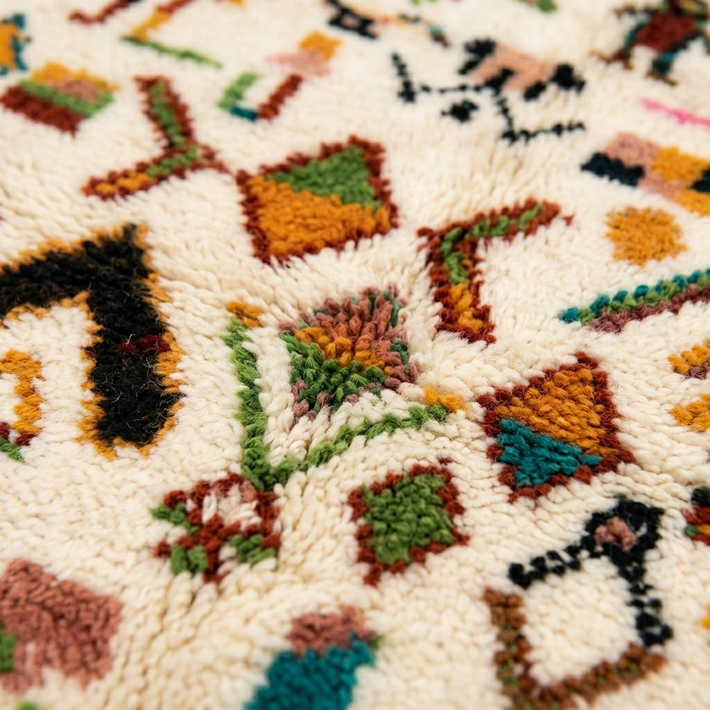 Spice Market Azilal rug — wool pile texture close-up